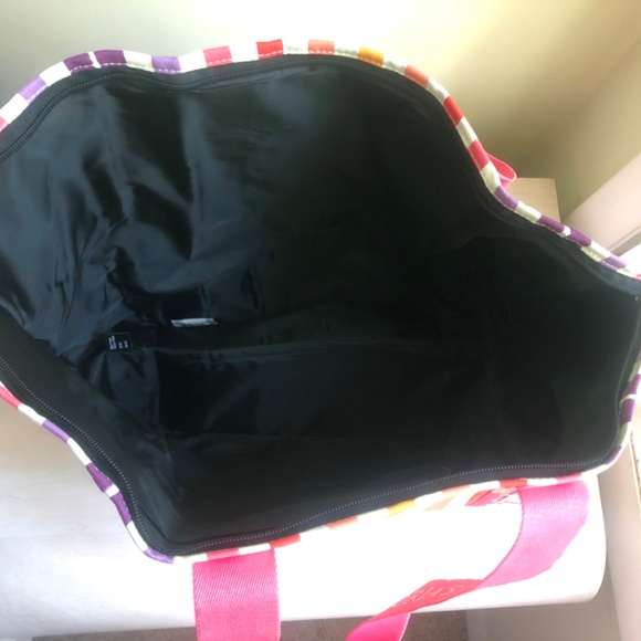 New Michael Kors Soft Pink Crossbody & Colorful Striped VS Zippered Tote - Picture 5 of 14